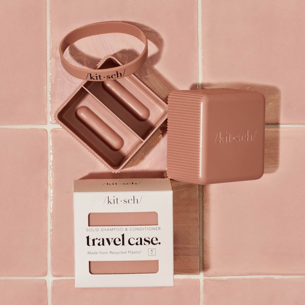 Rejseetui til shampoo og conditioner bar