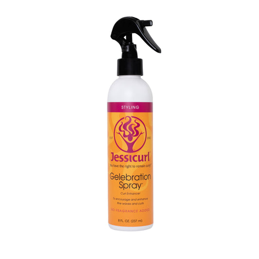 Jessicurl Gelebration Spray. Forstærker krølstrukturen i fint hår.