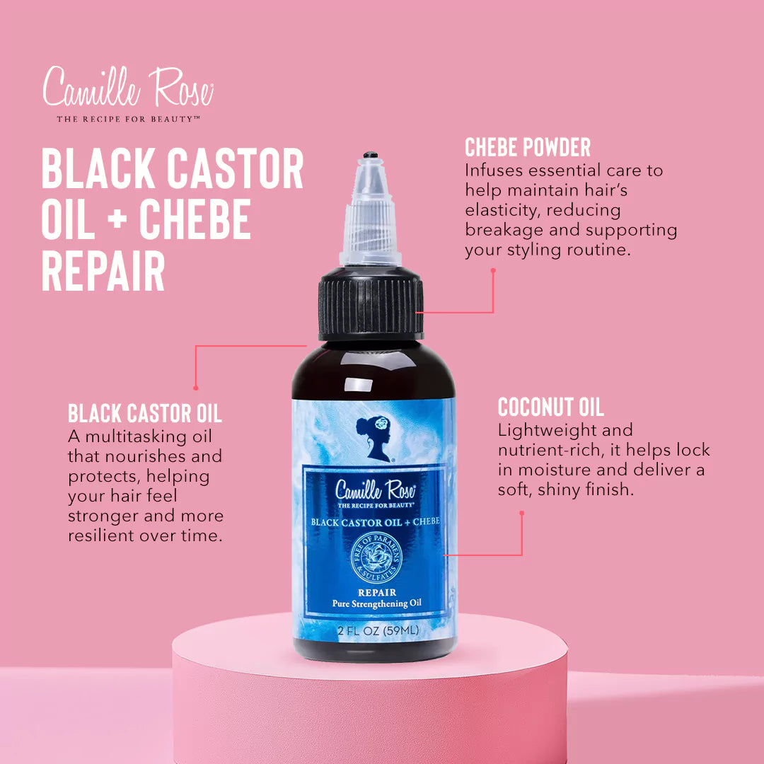Camille Rose Black Castor Oil and Chebe Repair Pure Strengthening oil