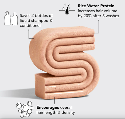 Rice Water Protein Shampoo Bar - Styrkende for hårvækst